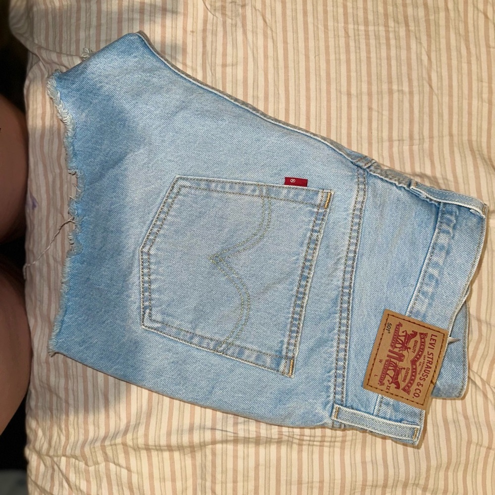 Levi's Sky Blue Denim Cutoff Shorts